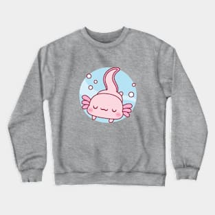 Cute Axolotl Relaxing In The Water Crewneck Sweatshirt